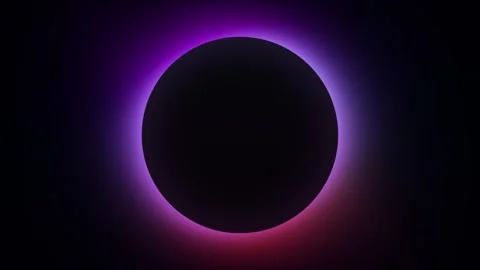 Circle frame with motion gradient on black background with stars. Fluid vivid Stock Footage 242513813