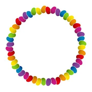 Circle frame from multi colored Easter eggs Stock Illustration