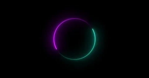 Circle frame neon lights animation. Gradually appearing in a circle frame. Glowi Stock-Footage 334208691