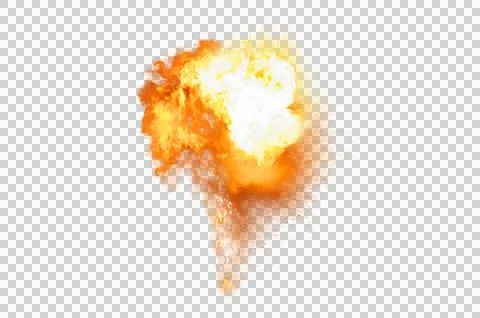 Circle frame orange flame isolated on transparent background PNG file Stock Photos