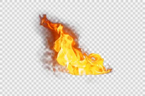 Circle frame orange flame isolated on transparent background PNG file Stock Photos