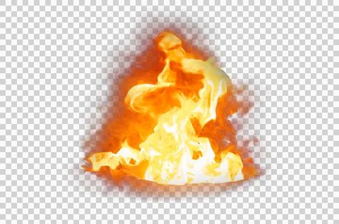 Circle frame orange flame isolated on transparent background PNG file Stock Photos