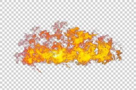 Circle frame orange flame isolated on transparent background PNG file Stock Photos