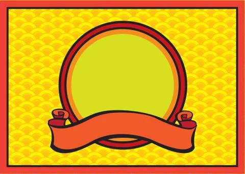 Circle Frame with Ribbon Vector illustration Illustrazione stock