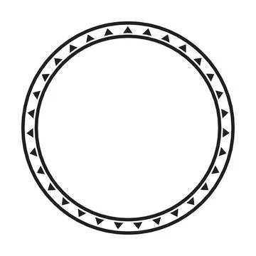 Circle frame round border design shape icon for decorative vintage doodle Illustrazione stock