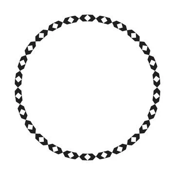 Circle frame round border design shape icon for decorative vintage doodle Stock Illustration