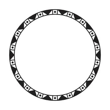 Circle frame round border design shape icon for decorative vintage doodle Stock Illustration