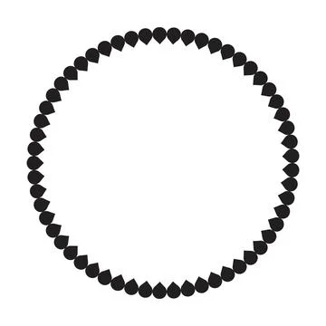 Circle frame round border design shape icon for decorative vintage doodle Stock Illustration