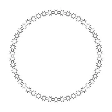 Circle frame round border design shape icon for decorative vintage doodle Stock Illustration