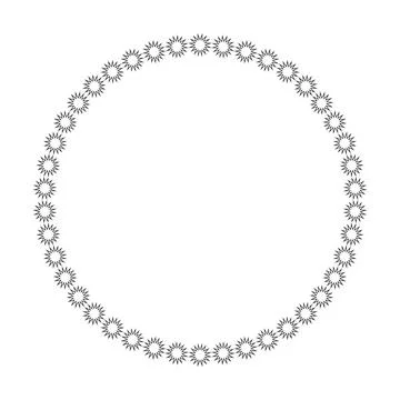 Circle frame round border design shape icon for decorative vintage doodle Stock Illustration