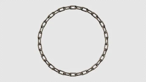 Circle frame of Rusted damaged metal chain. Embedded transparancy, ProRes 444 Stock Footage 289142902