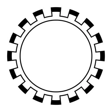 Circle frame with seamless battlement or gear pattern Stock-Illustration