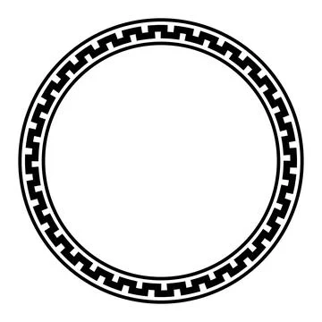 Circle frame with serpentine meander pattern Illustrazione stock