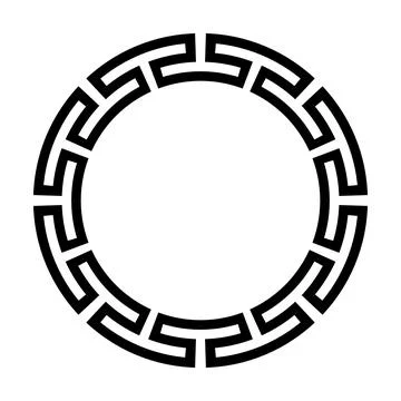Circle frame of simple greek pattern Stock-Illustration