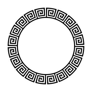 Circle frame of simple greek pattern Stock Illustration