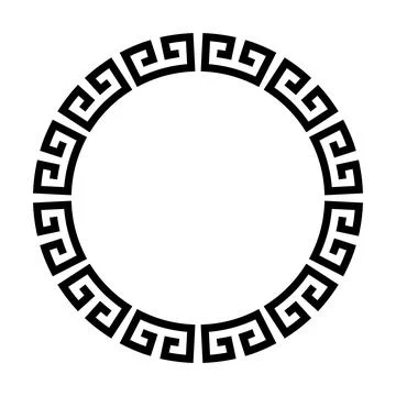 Circle frame of simple greek pattern Illustrazione stock