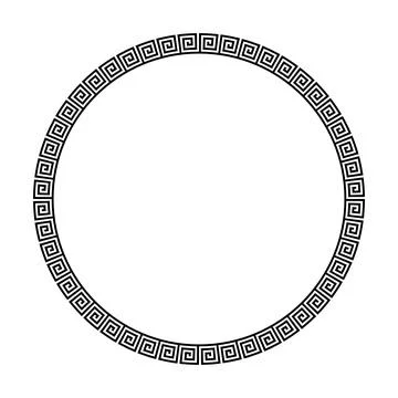 Circle frame of simple greek pattern Stock Illustration