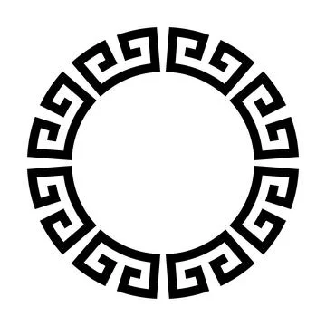 Circle frame of simple greek pattern Stock-Illustration