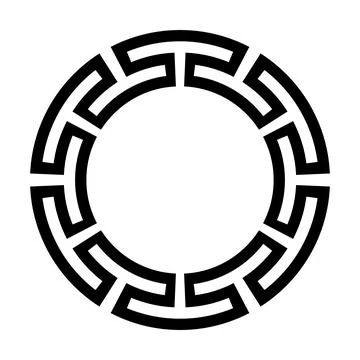 Circle frame of simple greek pattern Stock Illustration
