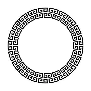 Circle frame of simple greek pattern Stock Illustration