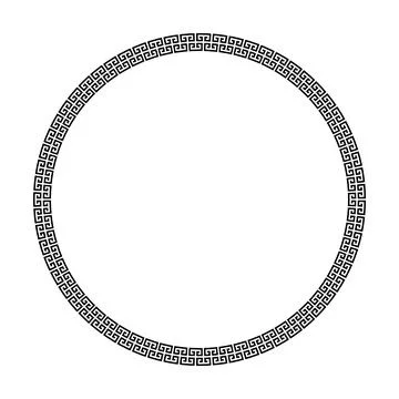 Circle frame of simple greek pattern Stock Illustration