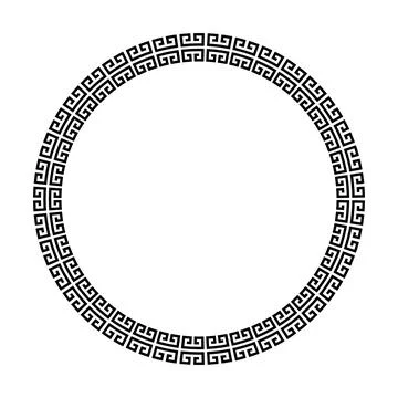 Circle frame of simple greek pattern Stock Illustration