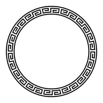 Circle frame with a simple meander pattern, known as Greek key Stock Illustration