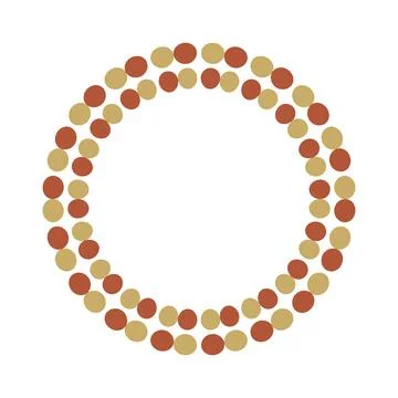 Circle Frame Of Spiritual Beads Vector Illustration Stock Illustration