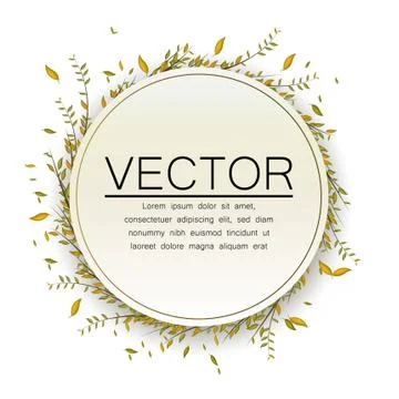 Circle frame for text. Floral design. Leaves circle. Autumn concept. Illustrazione stock