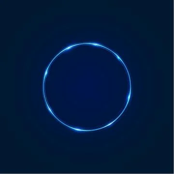 Circle frame with vector light effect. Golden comet with glowing tail of shin 스톡 일러스트