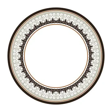 Circle frame, workpiece for your design. Ornamental element, motif of Kazakh Stock Illustration