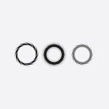 Circle frames black spiral design element Stock Illustration