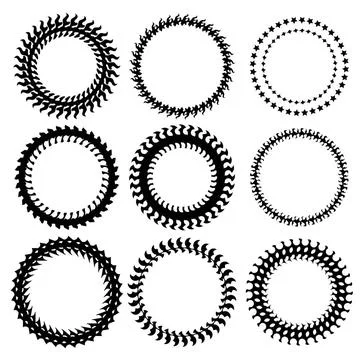 Circle Frames Set of Circle Decorative Frames Isolated on White Background... Foto stock