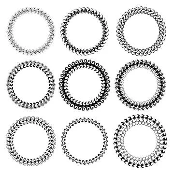 Circle Frames Set of Circle Frames Isolated on White Background Copyright:... Foto stock