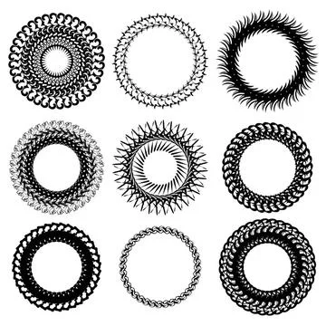 Circle Frames Set of Circle Frames Isolated on White Background Copyright:... Foto stock