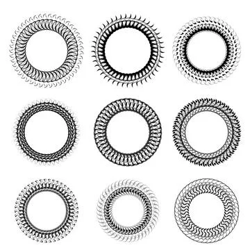Circle Frames Set of Decorative Circle Frames Isolated on White Backgrond ... Stock Photos