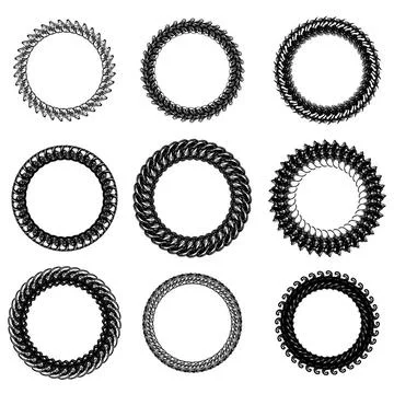 Circle Frames Set of Decorative Circle Frames Isolated on White Backgrond ... Stock Photos