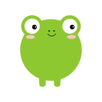 Circle frog forest animal face toad icon isolated on white background. Stock Illustration