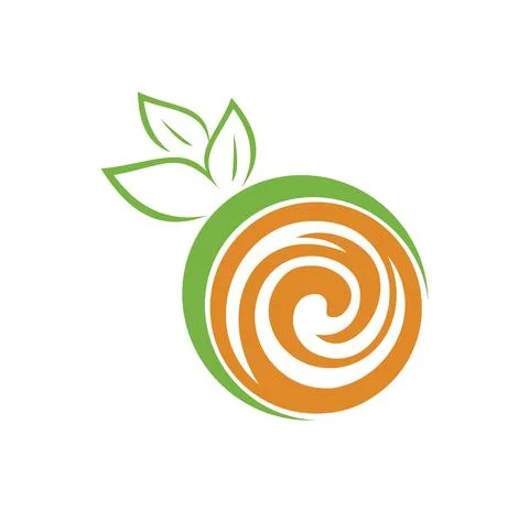 Circle Fruit and Leaf Sign Stock Illustration