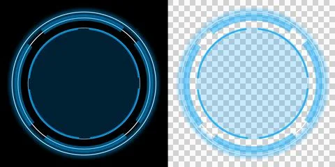 Circle futuristic glowing interface ring with advanced technology dashboard elem Stockillustratie