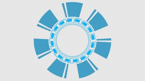 Circle Futuristic HUD Interface Animation with Rotating Digital Technology Eleme Stock Footage 335917633