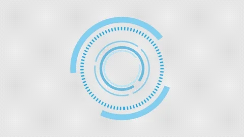 Circle Futuristic HUD Interface Animation with Rotating Digital Technology Rings Stock Footage 336196084