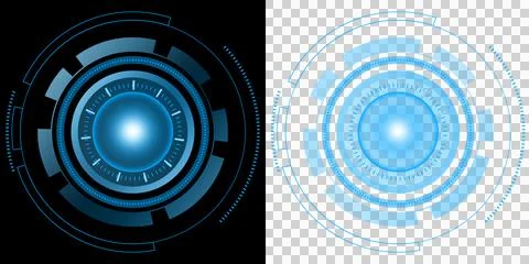 Circle Futuristic HUD Interface Glowing Blue Digital Technology Radar System Dis 库存插图