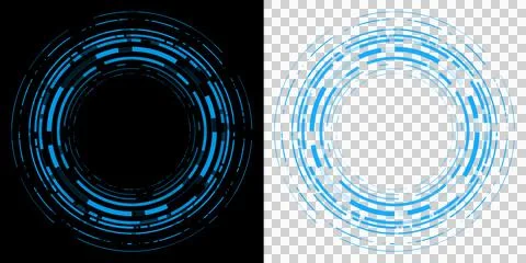Circle Futuristic HUD Interface Technology Ring Line with Digital Radar Scanner  Stock Illustration