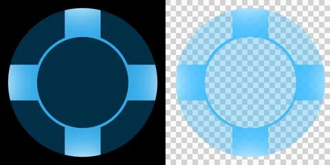 Circle futuristic interface ring element glowing blue segmented radial technolog 库存插图