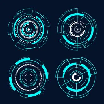 Circle futuristic interface technology hud vector design. Stock Illustration