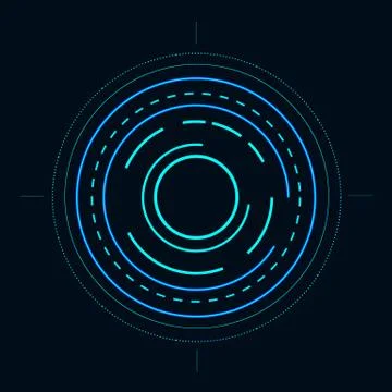 Circle futuristic interface technology hud vector design. Stock Illustration