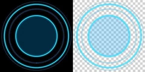 Circle Futuristic Neon Technology Interface Ring With Digital Energy Glow Abstra Stock Illustration