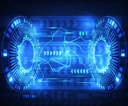 Circle futuristic technology vector background design. Stock Illustration