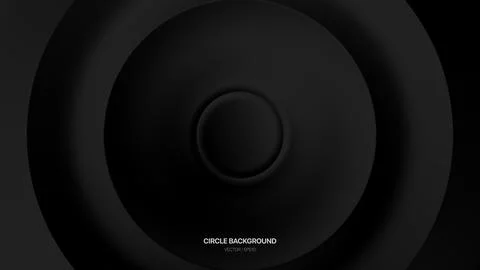 Circle geometric abstract background. Dark Black concept Stock Illustration